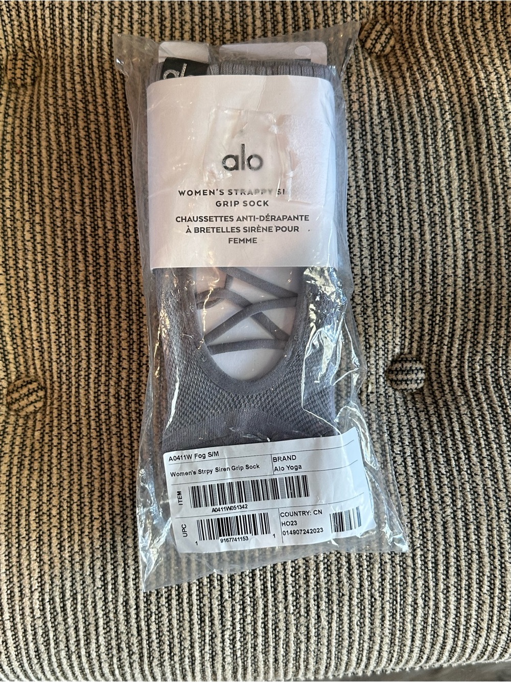 ALO Yoga Fog Strappy Siren Grip Sock